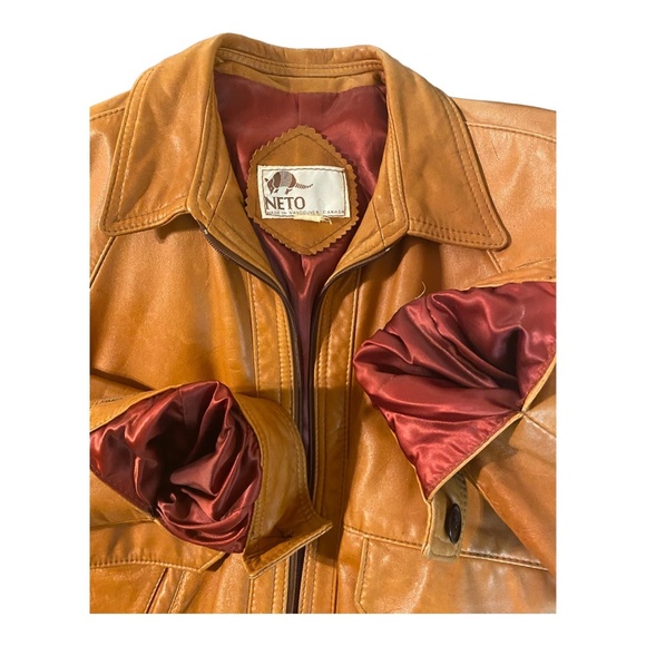 Vintage Leather bomber style jacket. EU38 - Picture 14 of 16